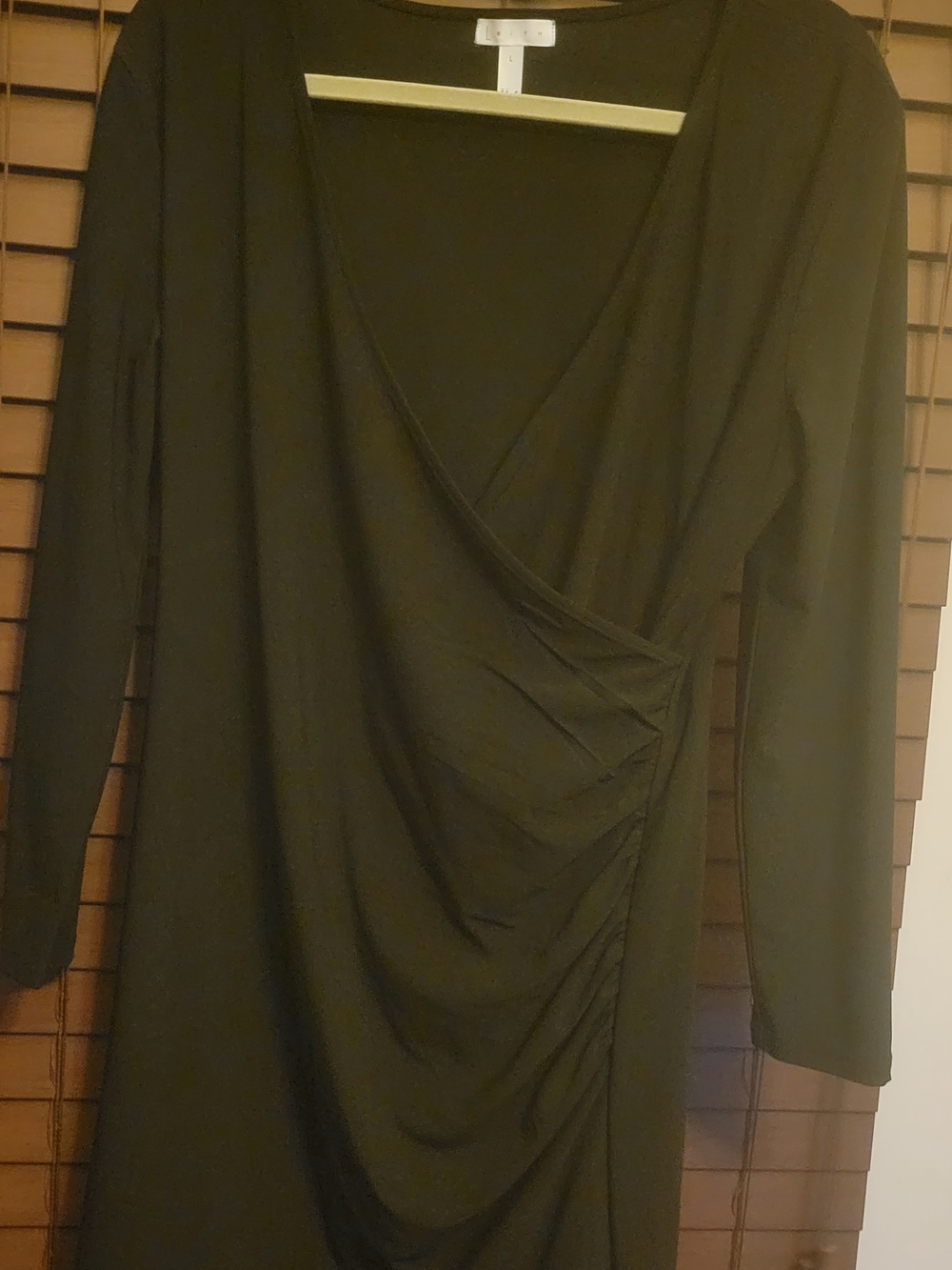 Leith Black Midi Wrap Dress with Sleek Silohette